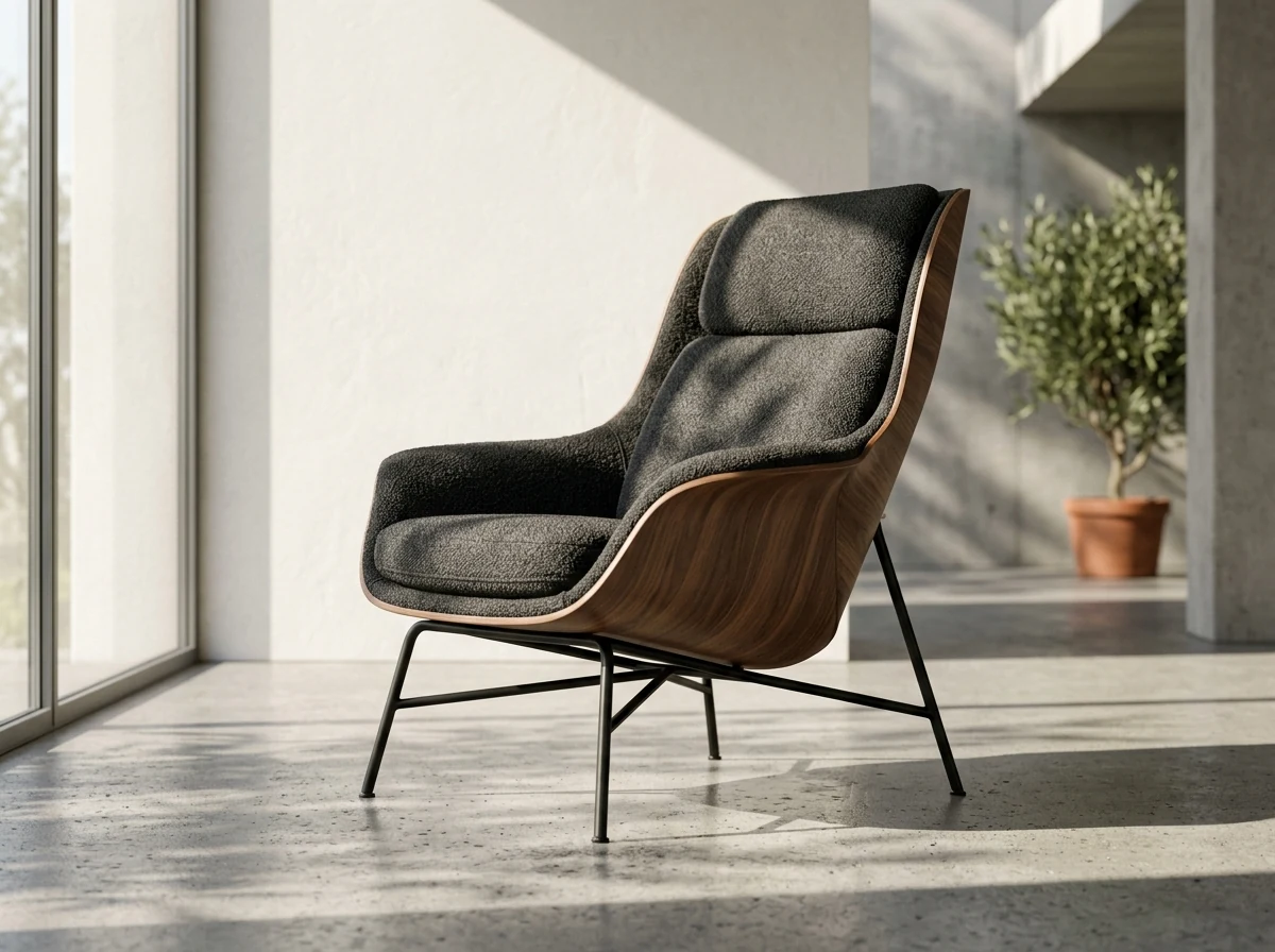 Architectural Lounge Chair 3D Product Visualization