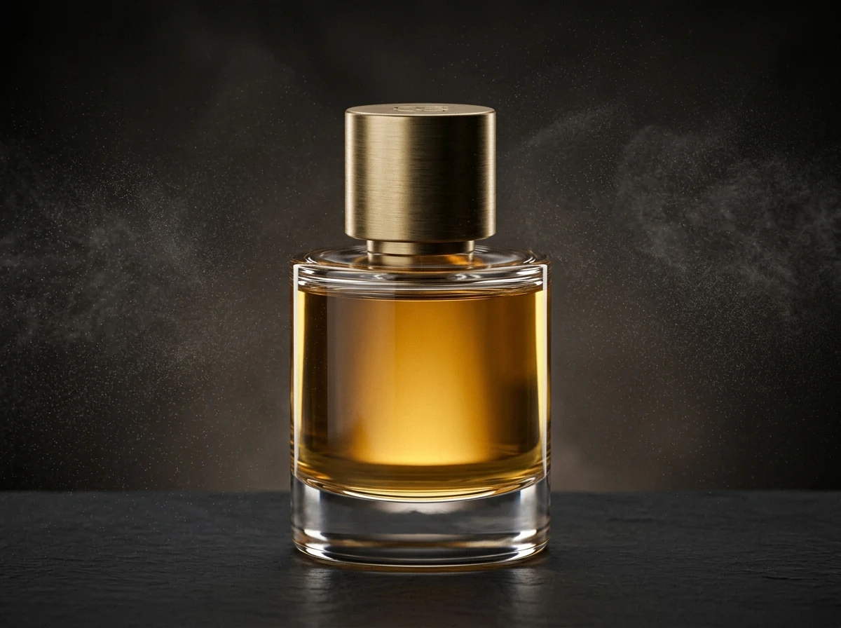 L'Ambre Luxury Perfume Glass Flacon Studio Lighting 3D Render